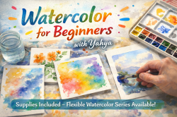 The image for Watercolor for Beginners with Yahya - Eugene